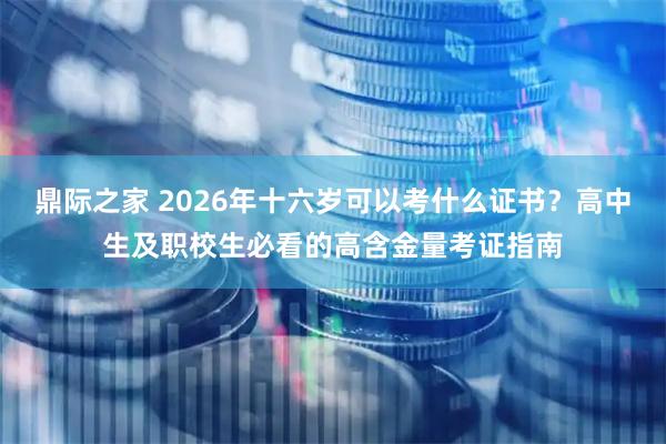 鼎际之家 2026年十六岁可以考什么证书？高中生及职校生必看的高含金量考证指南
